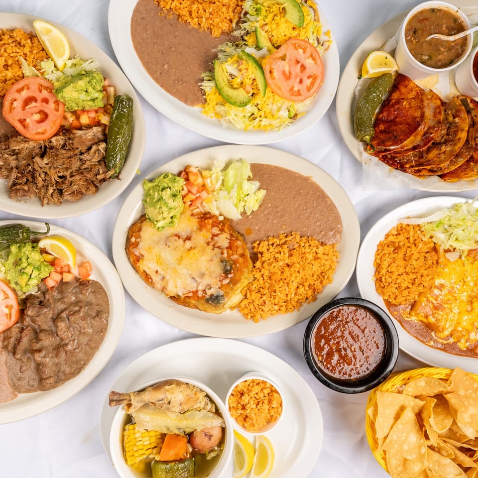 Tex-Mex spread featuring enchiladas and other kitchen favorites.